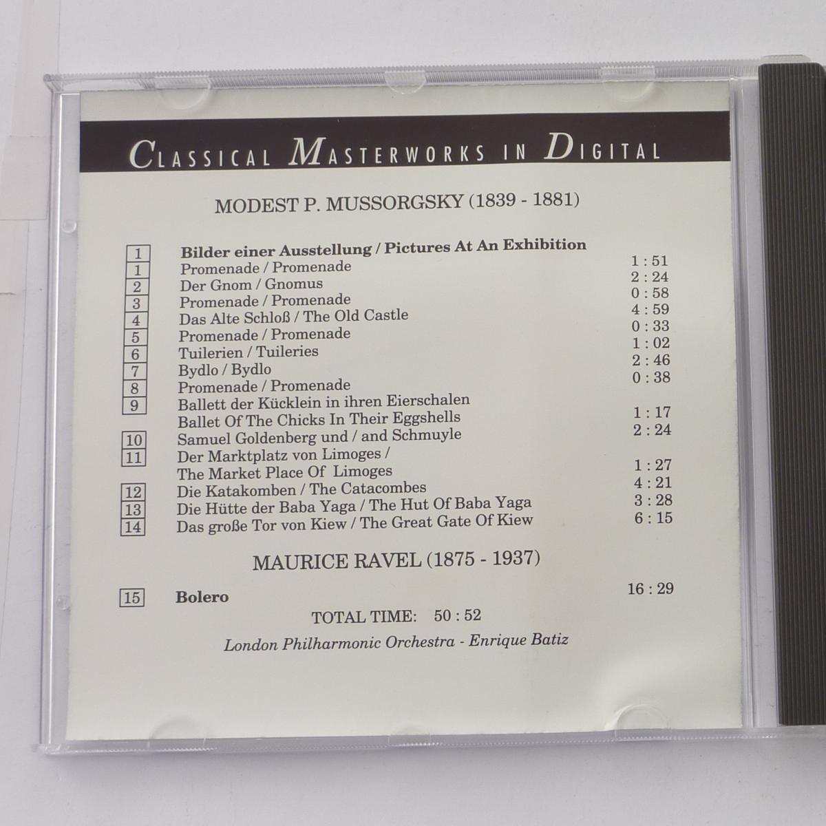 Modest P. Mussorgsky - Maurice Ravel, London Philharmonic Orchestra, Enrique Batiz Bilder Einer Ausstellung / Pictures At An Exhibition - Bolero CD Album