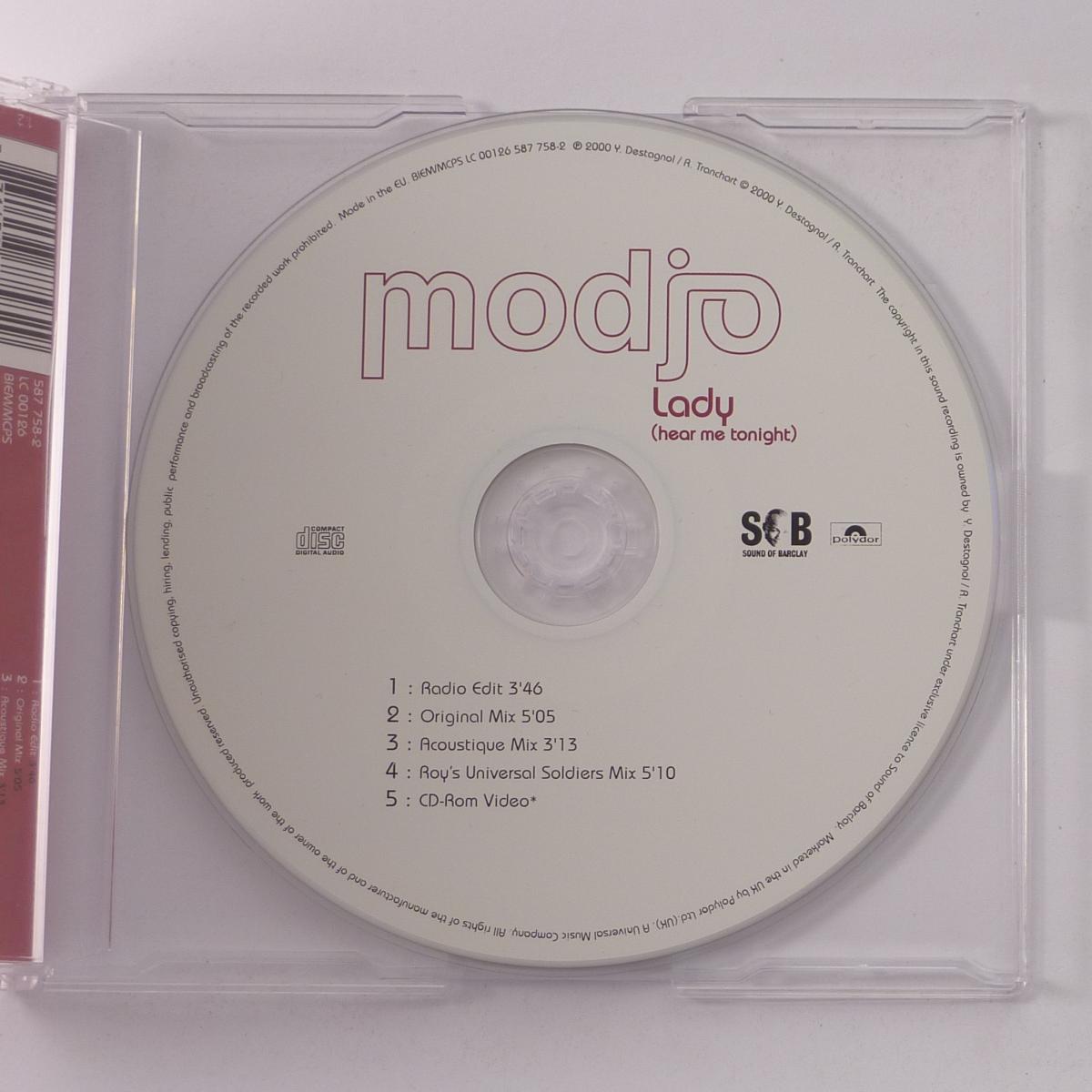 Modjo Lady (Hear Me Tonight) CD Single Enhanced