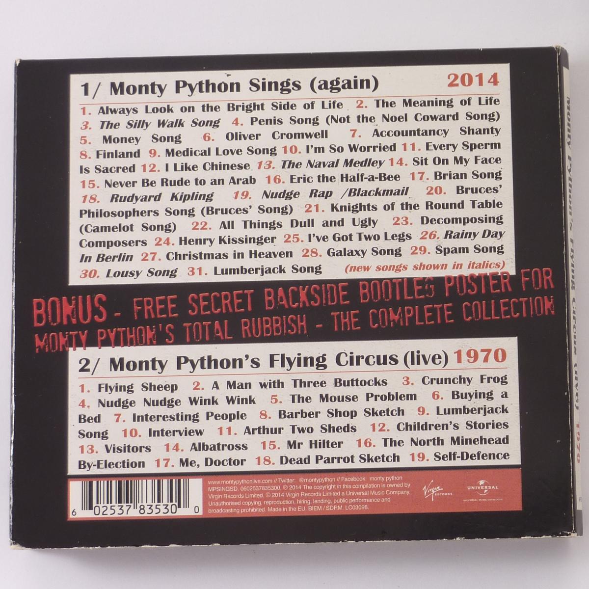 Monty Python Monty Python Sings (Again) & Monty Python's Flying Circus (Live) 2 × CD Compilation Deluxe Edition Reissue