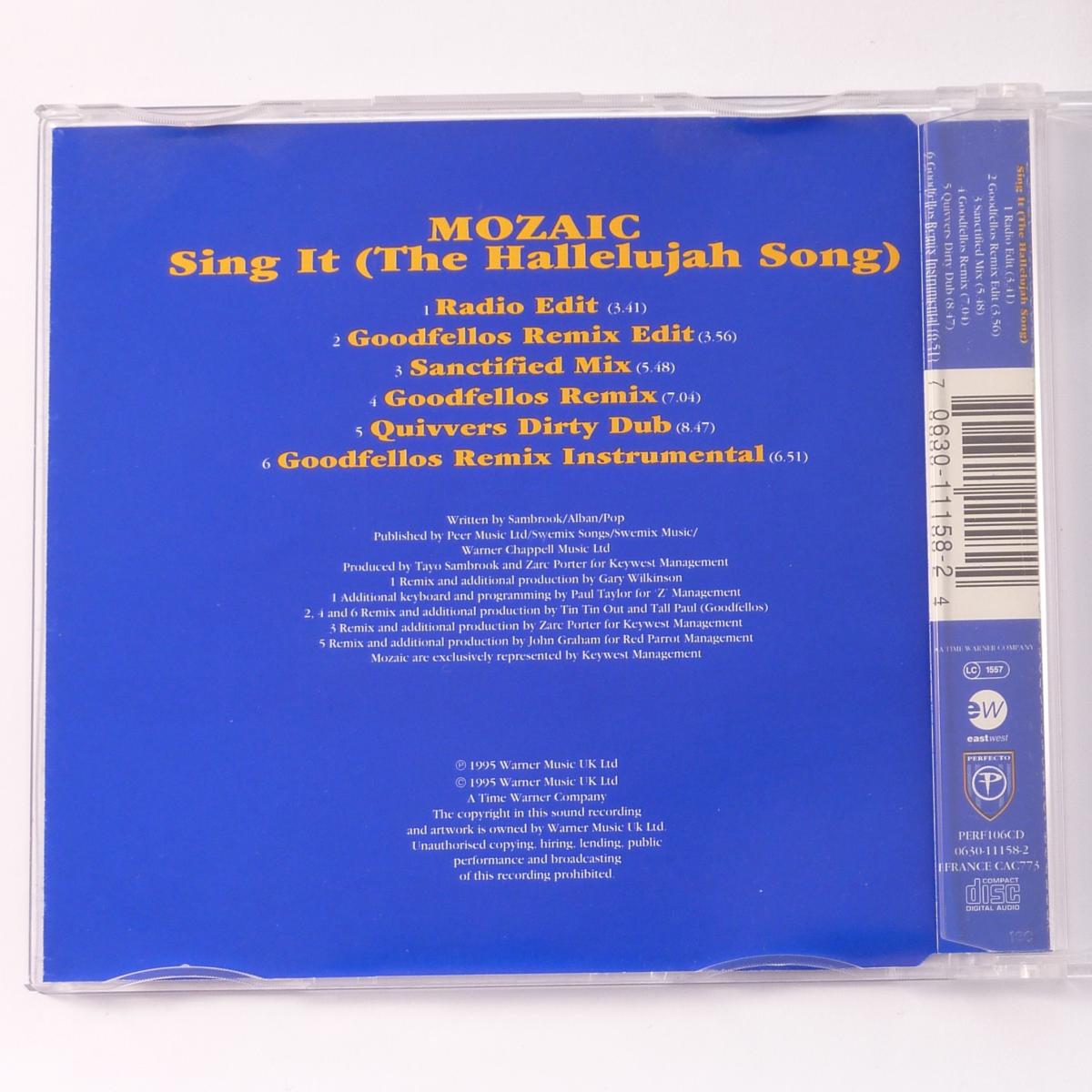 Mozaic Sing It (The Hallelujah Song) CD Single Disctronics S