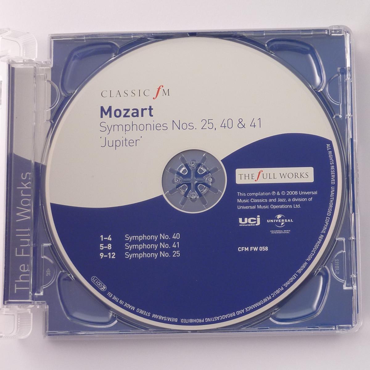 Mozart Mozart: Symphonies Nos. 25, 40 & 41 'Jupiter' CD Compilation