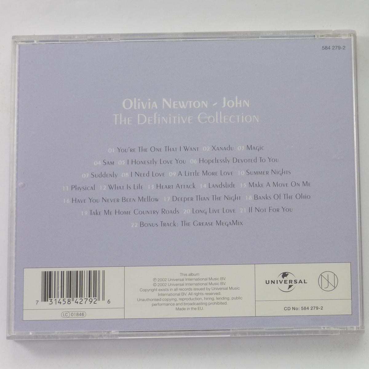 Olivia Newton-John The Definitive Collection CD Compilation