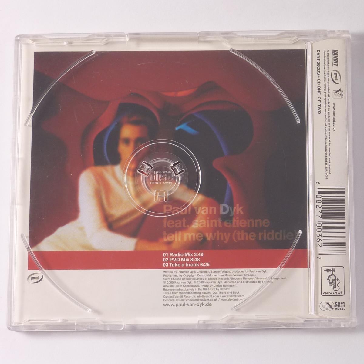 Paul van Dyk Feat. Saint Etienne Tell Me Why (The Riddle) CD Single Partially Mixed CD1