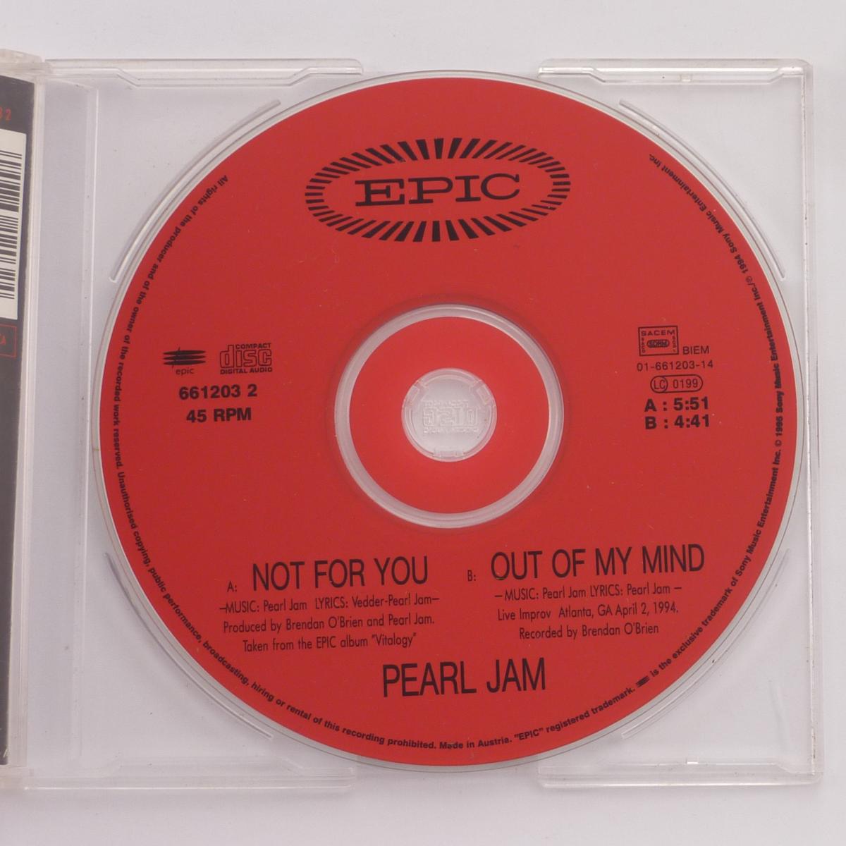 Pearl Jam Not For You CD Single
