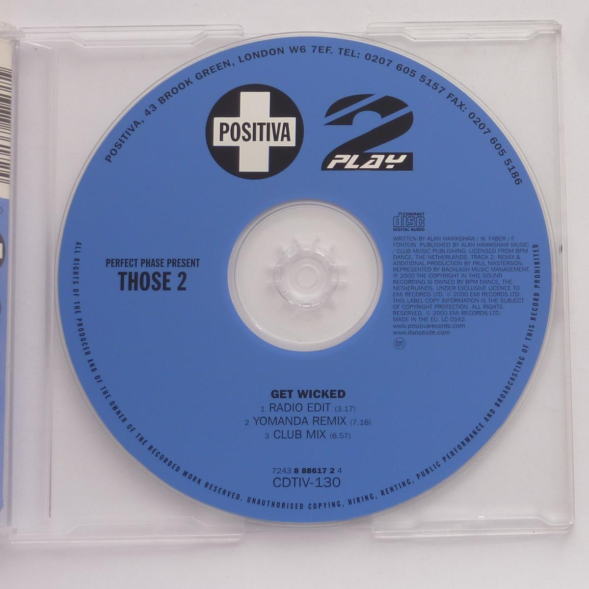 Perfect Phase Present Those 2 Get Wicked CD Single