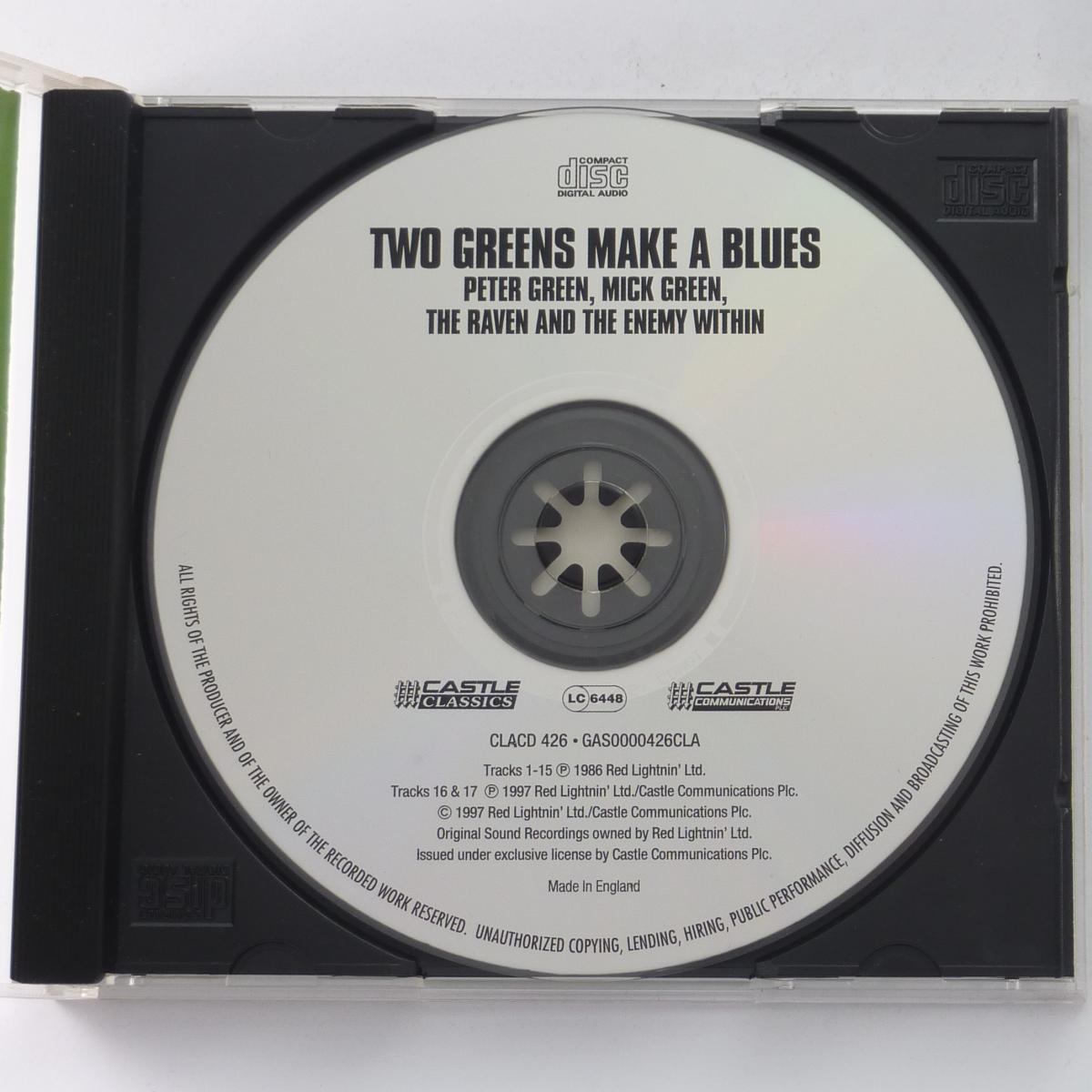 Peter Green , Mick Green, The Raven and The Enemy Within Two Greens Make A Blues CD Album Reissue