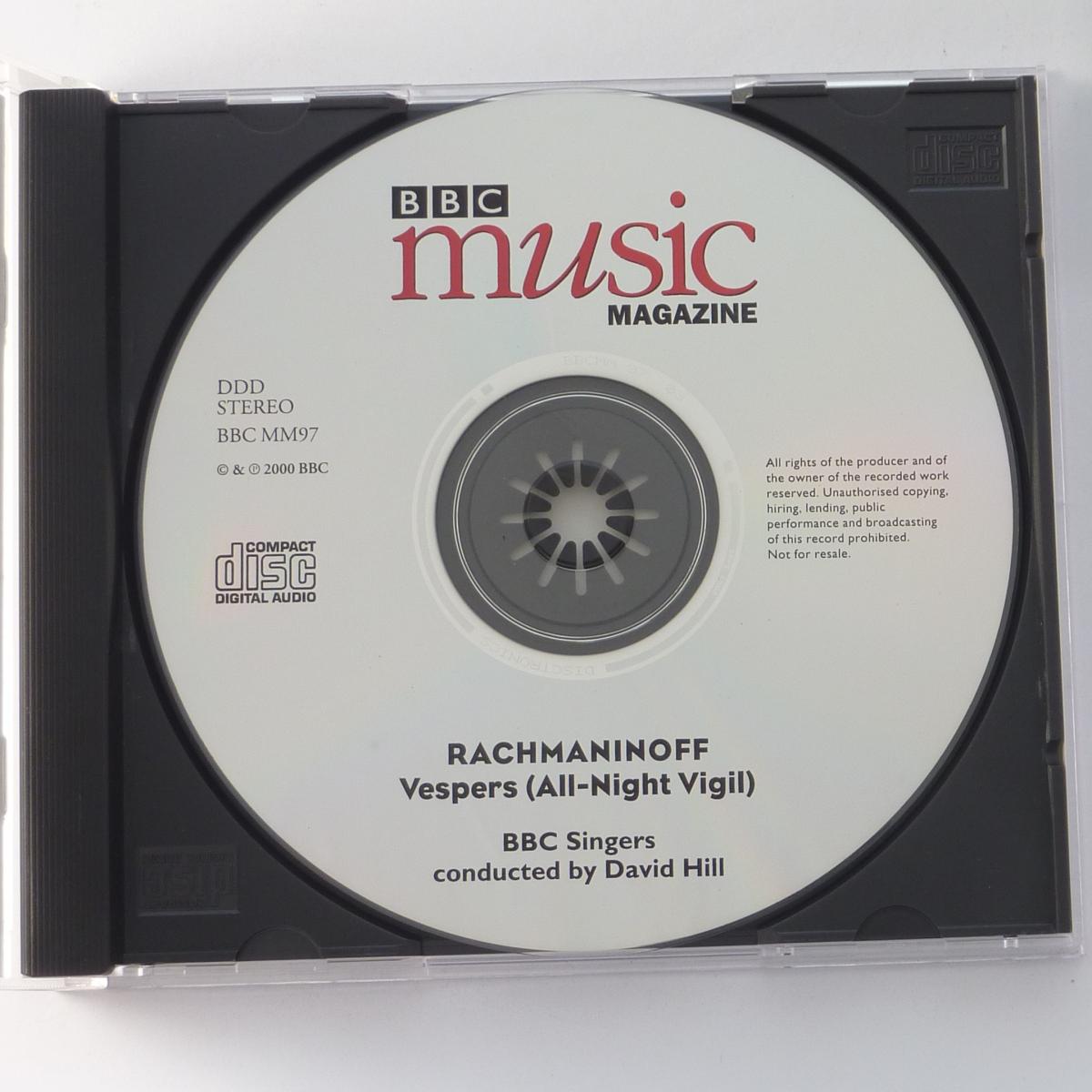 Rachmaninoff, BBC Singers, David Hill Vespers (All-Night Vigil) CD CD-ROM Album Enhanced Stereo