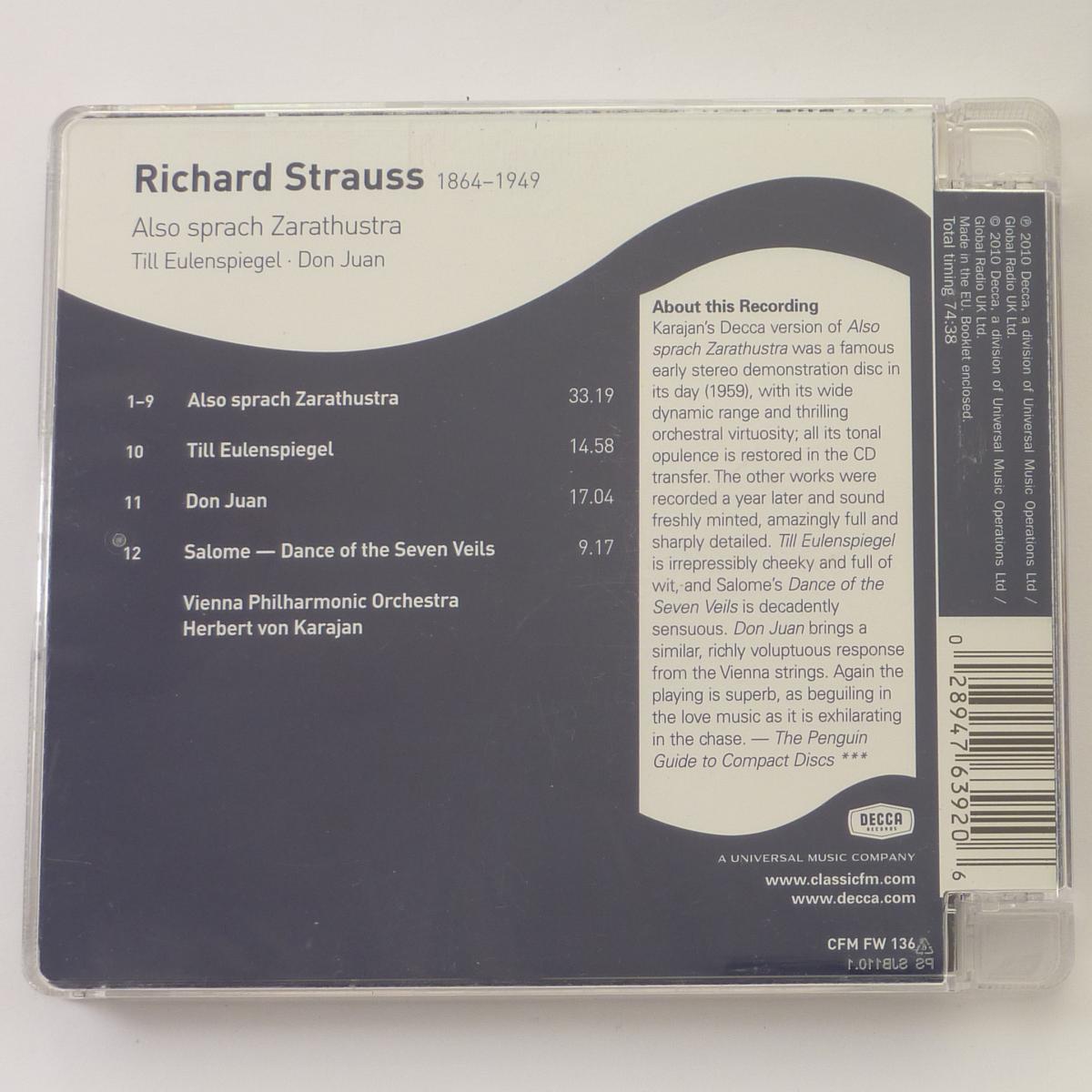 Richard Strauss Also Sprach Zarathustra CD Album