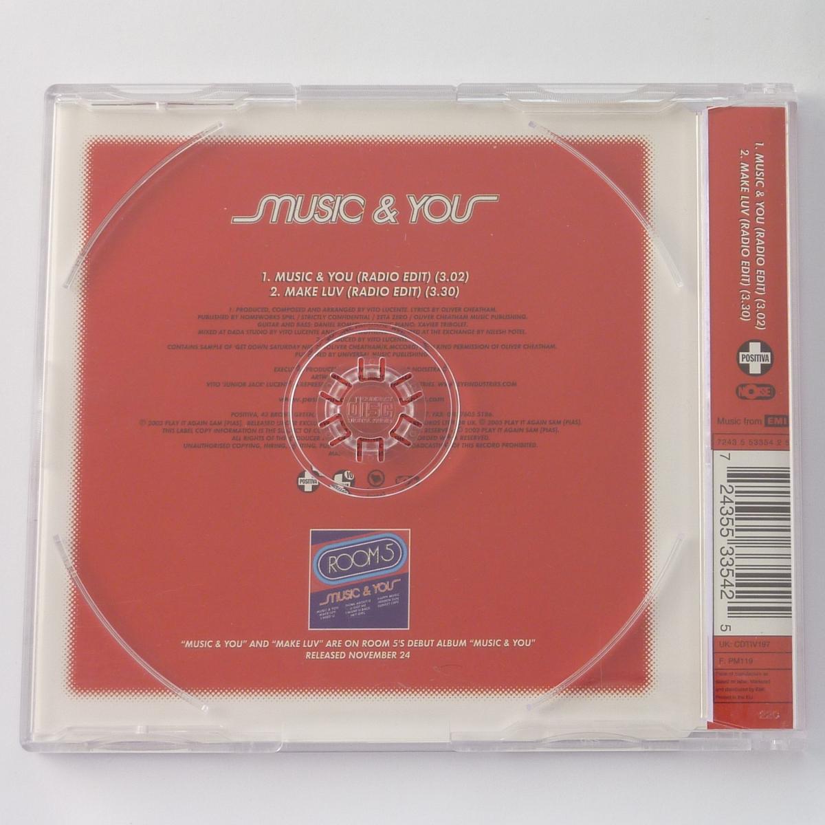 Room 5 Featuring Oliver Cheatham Music & You CD Single