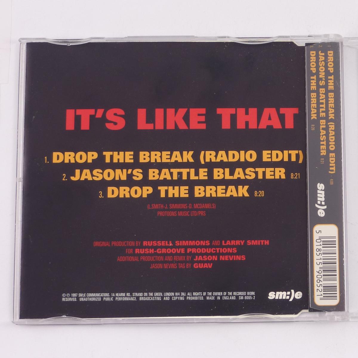 Run-D.M.C. Vs. Jason Nevins It's Like That CD Single Stereo CDP UK Ltd