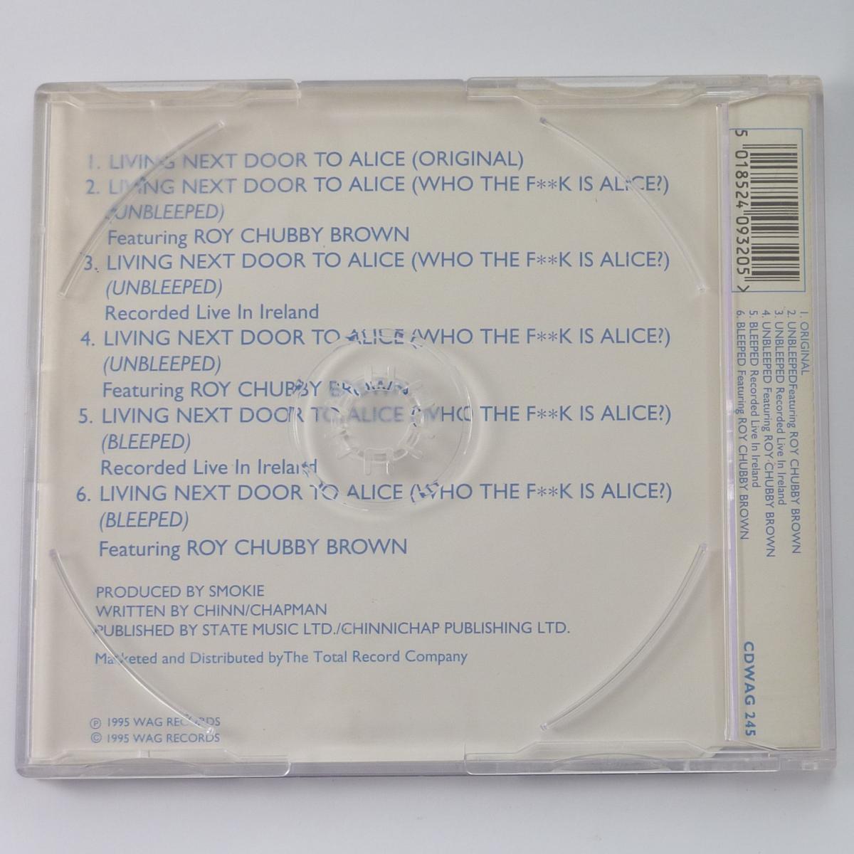 Smokie Featuring Roy Chubby Brown Living Next Door To Alice (Who The F**k Is Alice?) CD Single