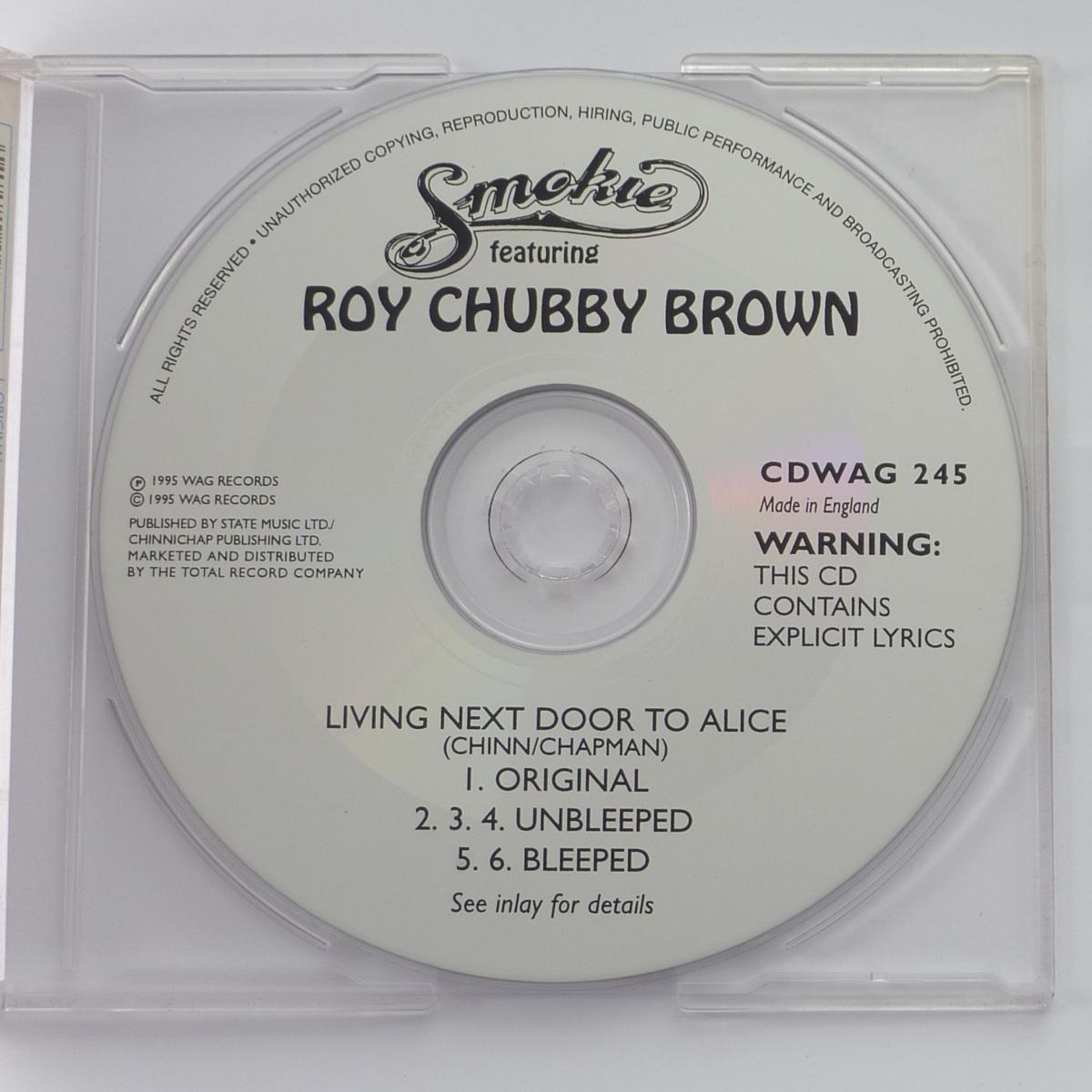 Smokie Featuring Roy Chubby Brown Living Next Door To Alice (Who The F**k Is Alice?) CD Single