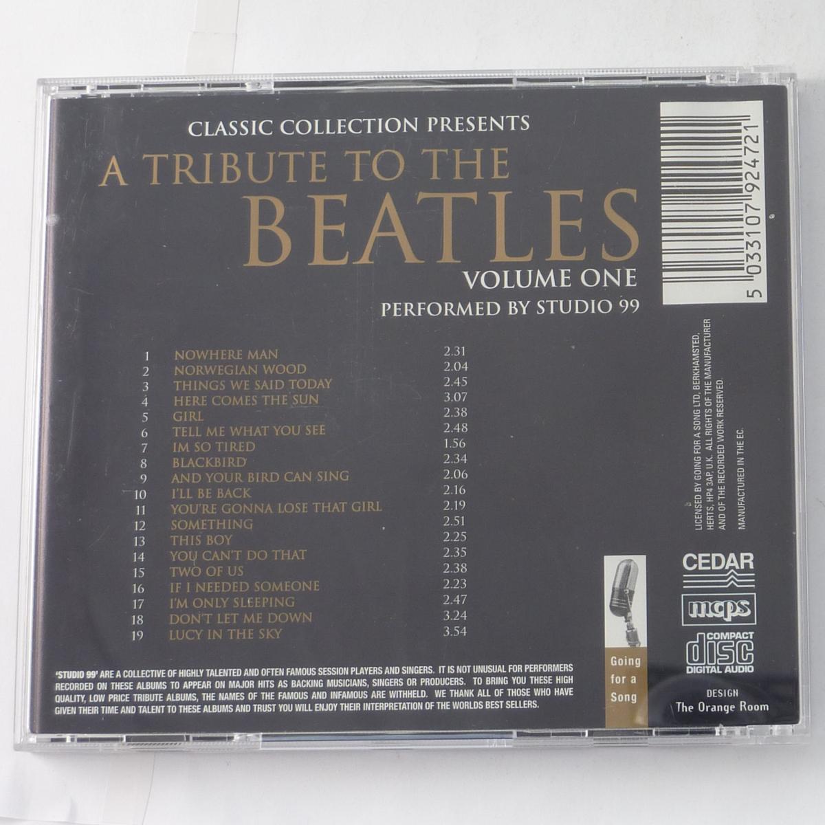 Studio 99 Studio 99 A Tribute To The Beatles Volume One CD Album