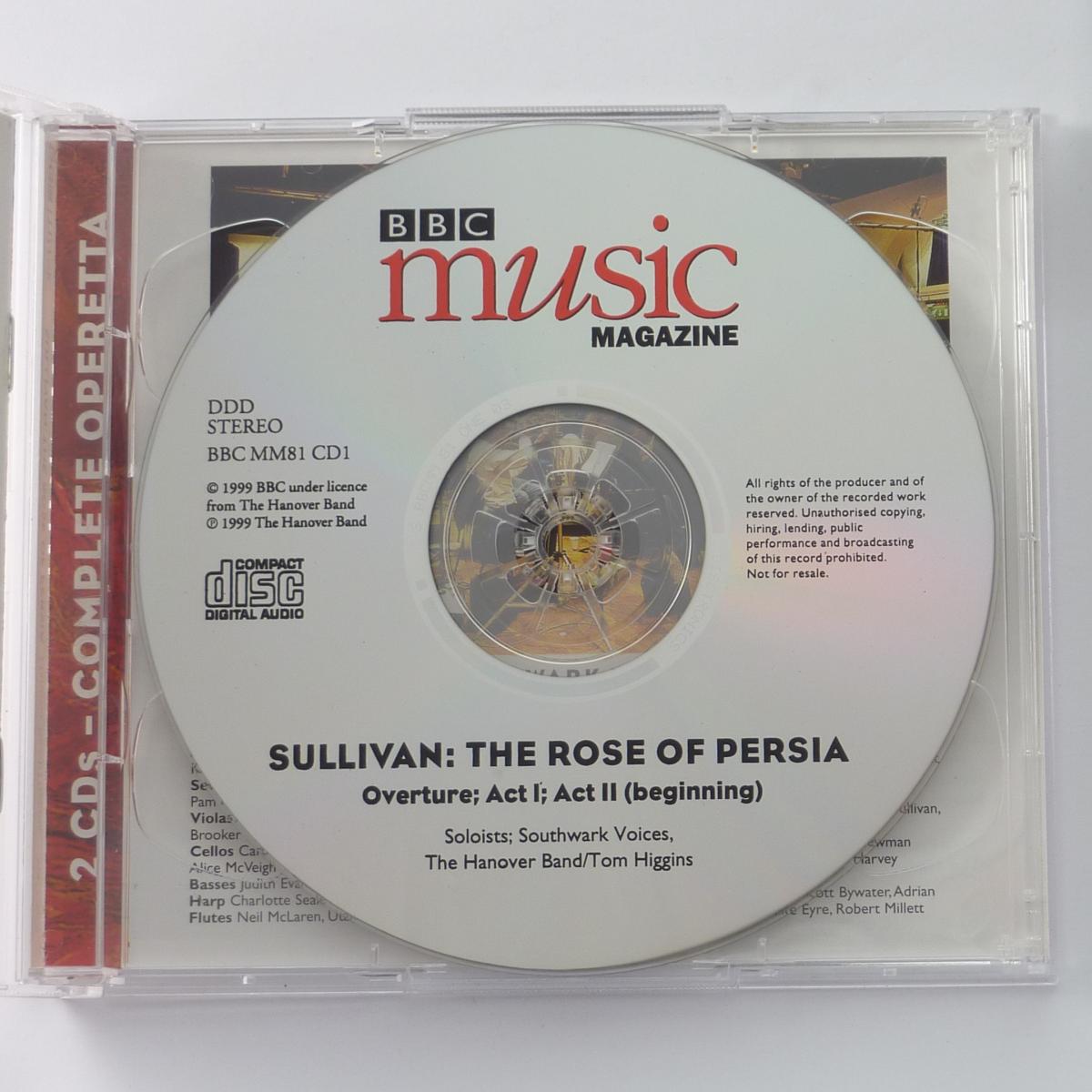 Sullivan, Southwark Voices, The Hanover Band, Tom Higgins The Rose Of Persia / Overtures to The Mikado, HMS Pinafore, Etc. 2 × CD CD-ROM Stereo