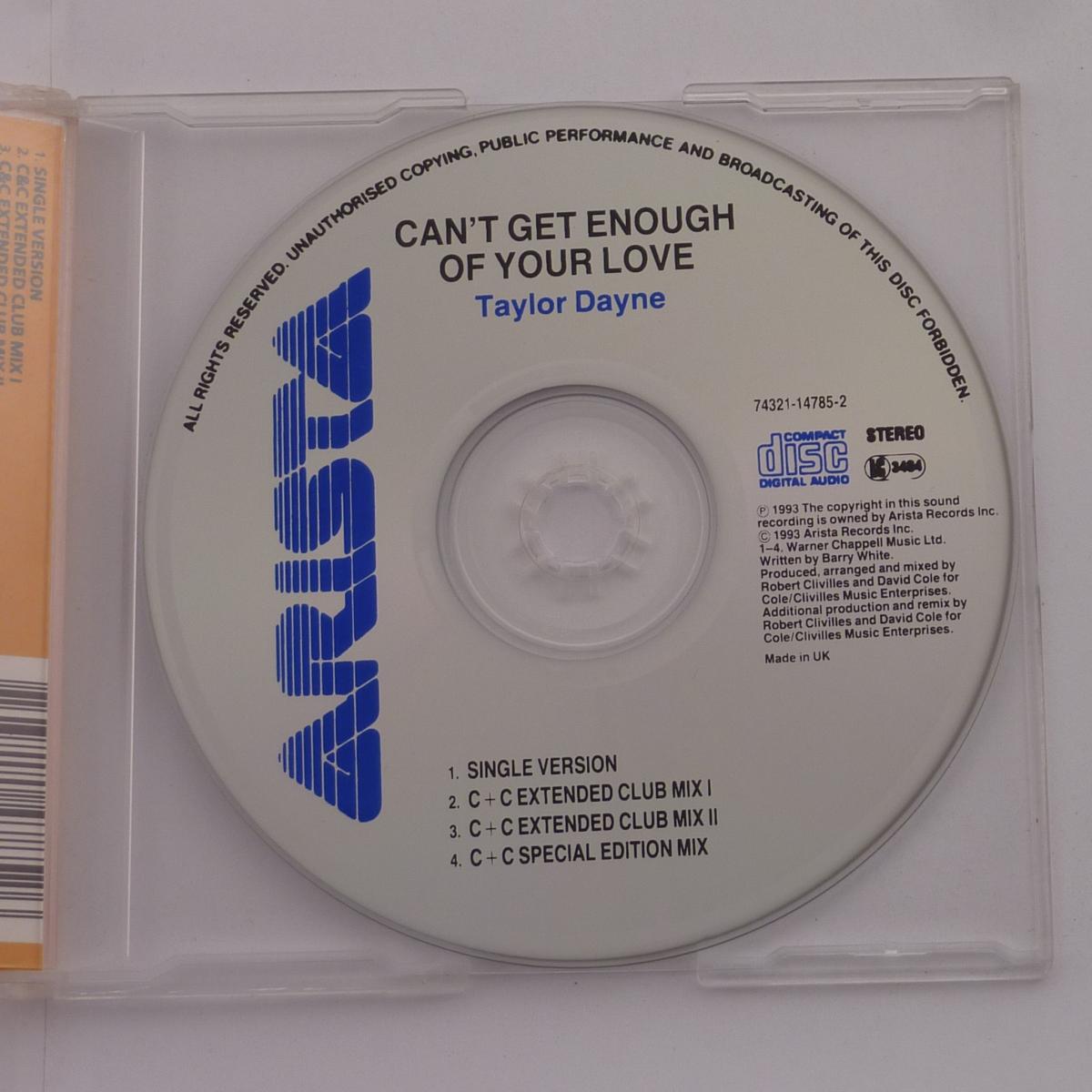 Taylor Dayne Can't Get Enough Of Your Love CD Single