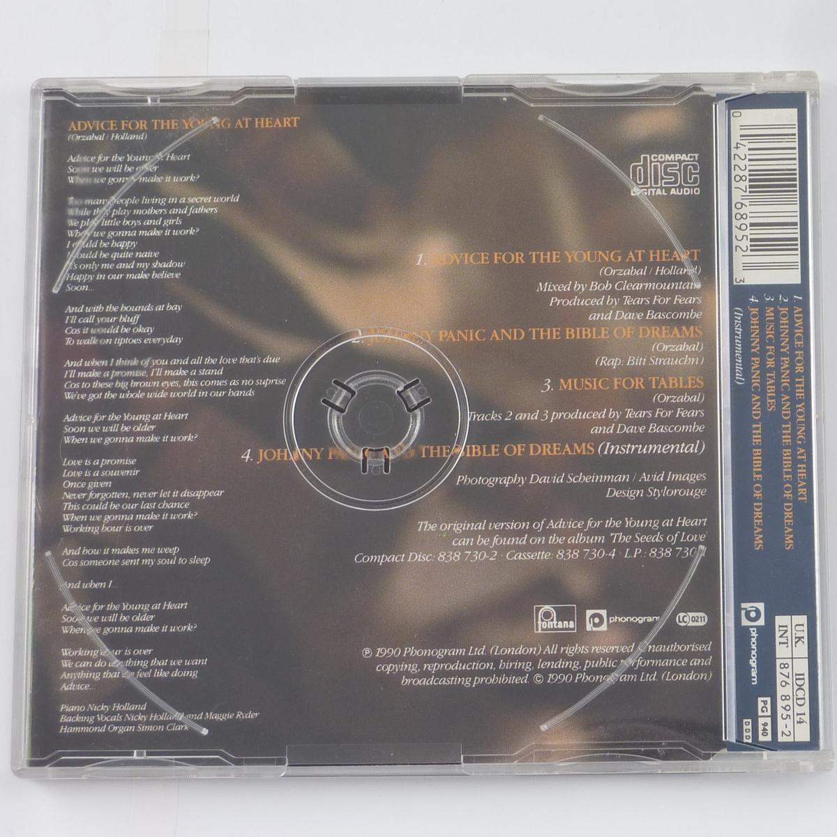 Tears For Fears Advice For The Young At Heart CD Single