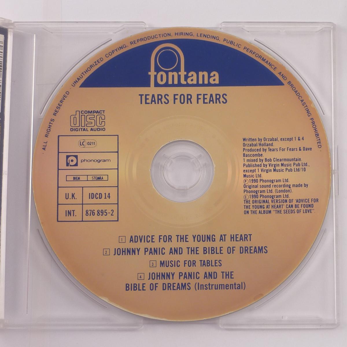 Tears For Fears Advice For The Young At Heart CD Single