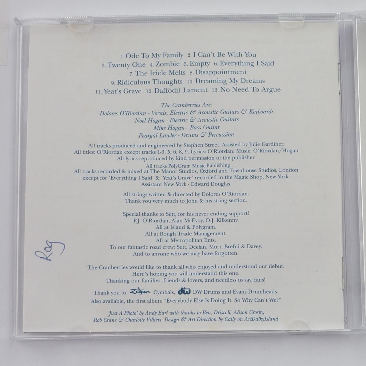 The Cranberries No Need To Argue CD Album