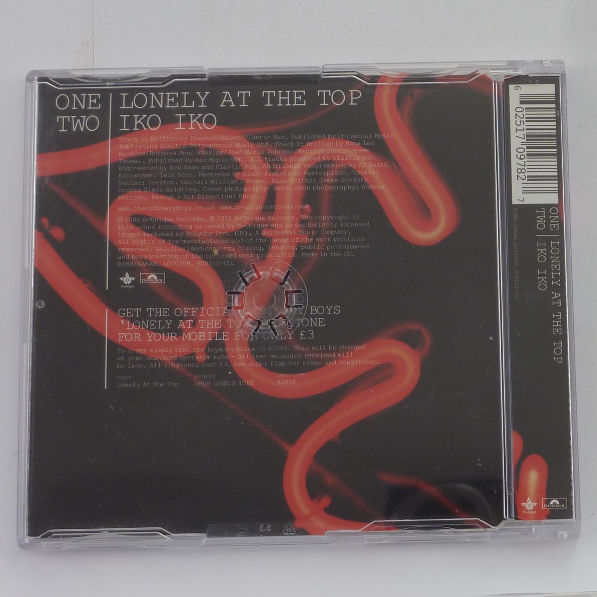 The Ordinary Boys Lonely At The Top CD Single