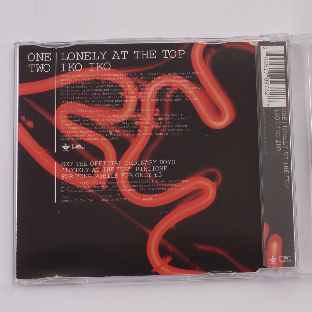 The Ordinary Boys Lonely At The Top CD Single
