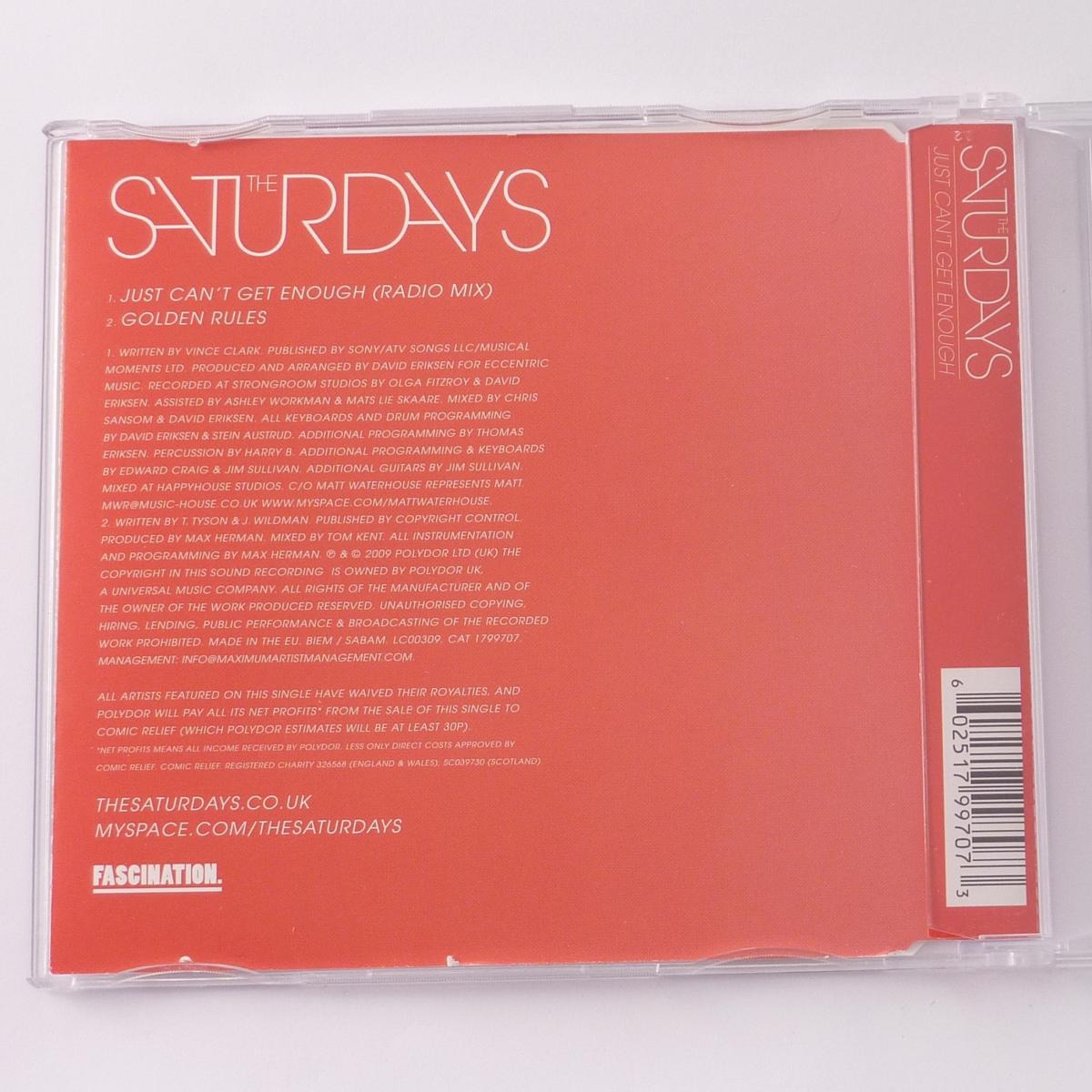 The Saturdays Just Can't Get Enough CD Single