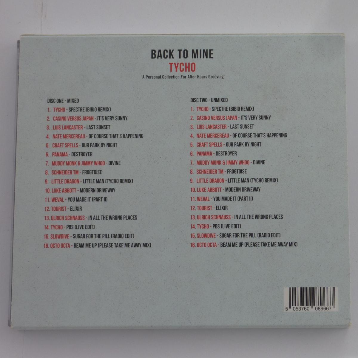 Tycho Back To Mine CD Mixed CD Compilation