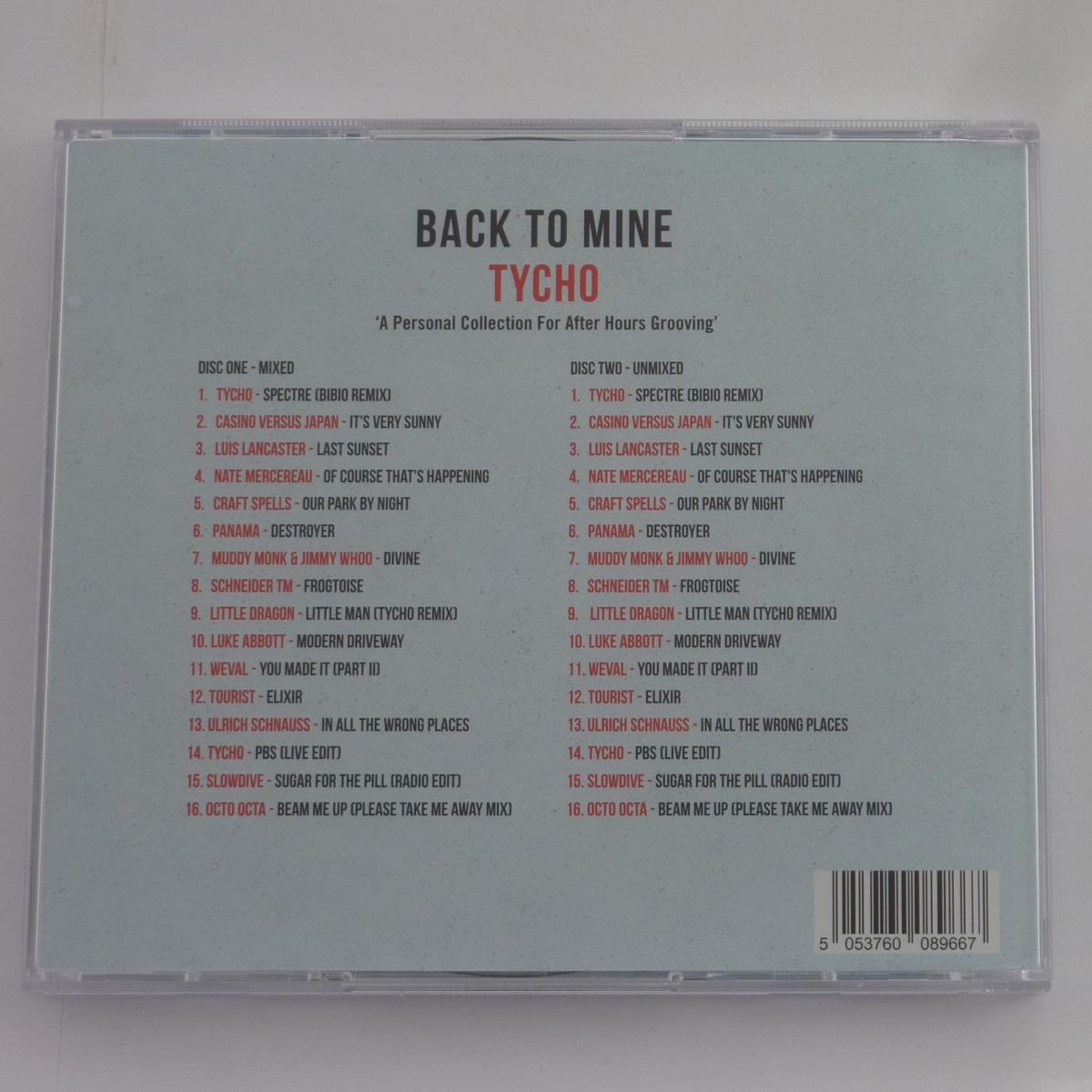 Tycho Back To Mine CD Mixed CD Compilation