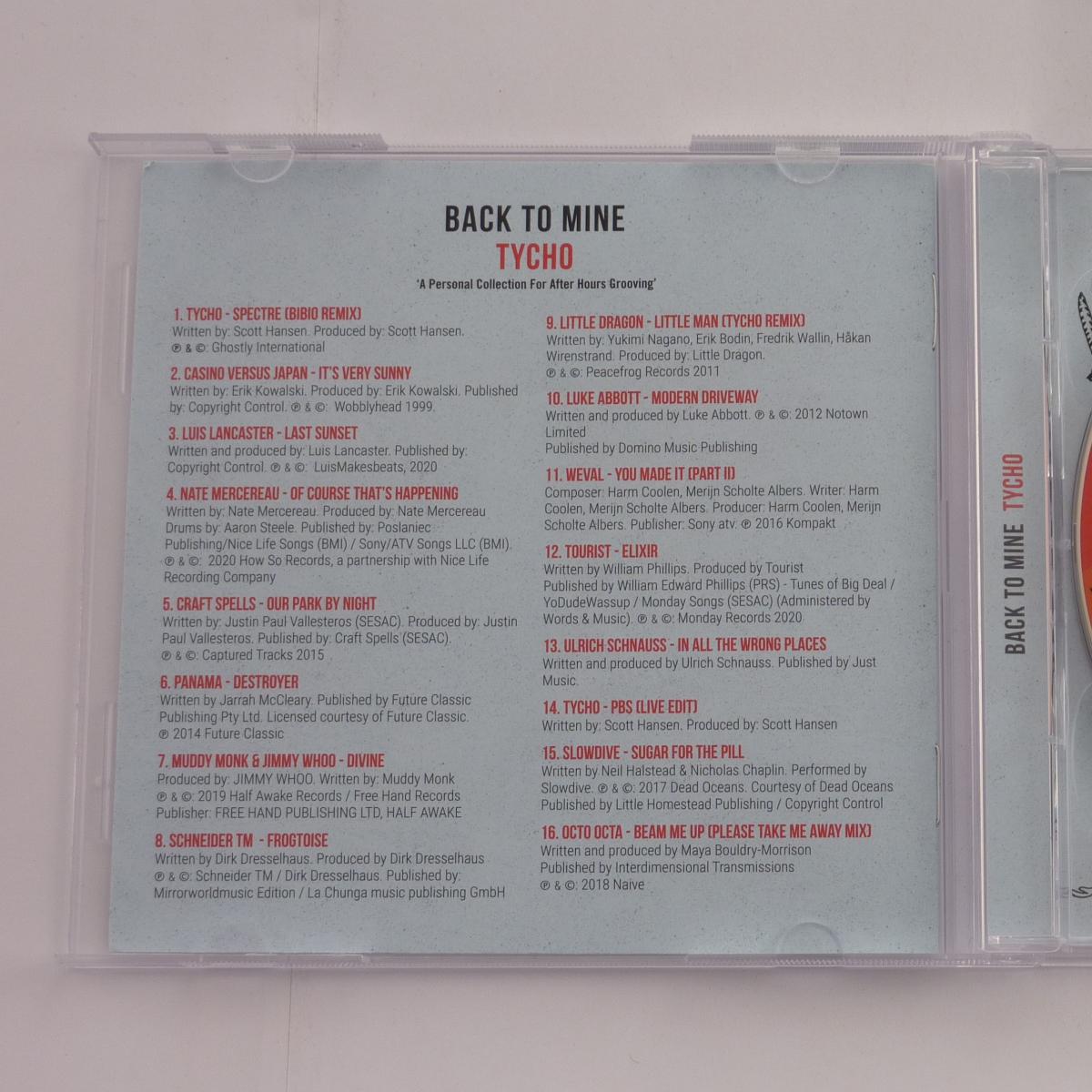 Tycho Back To Mine CD Mixed CD Compilation