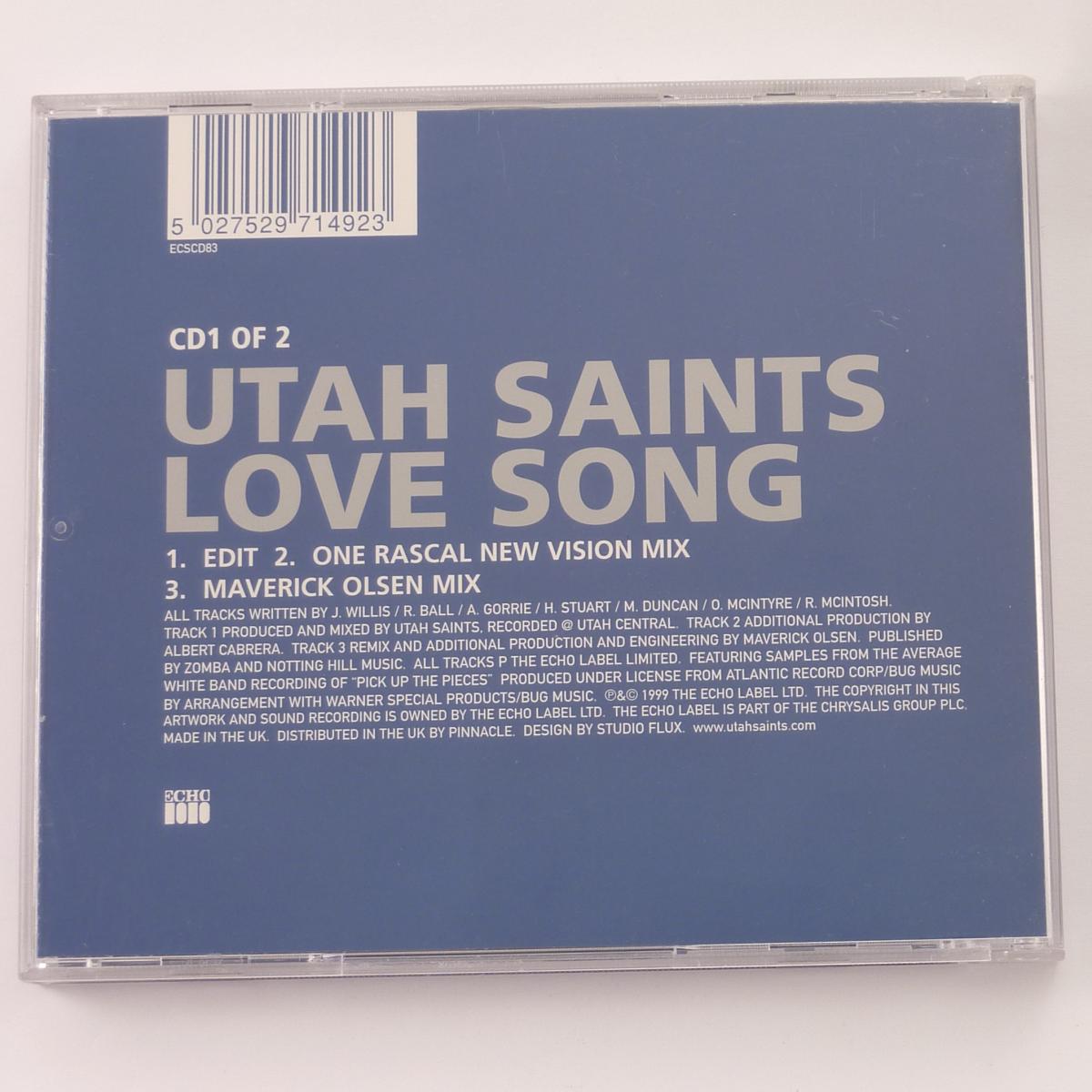 Utah Saints Love Song CD Single CD1