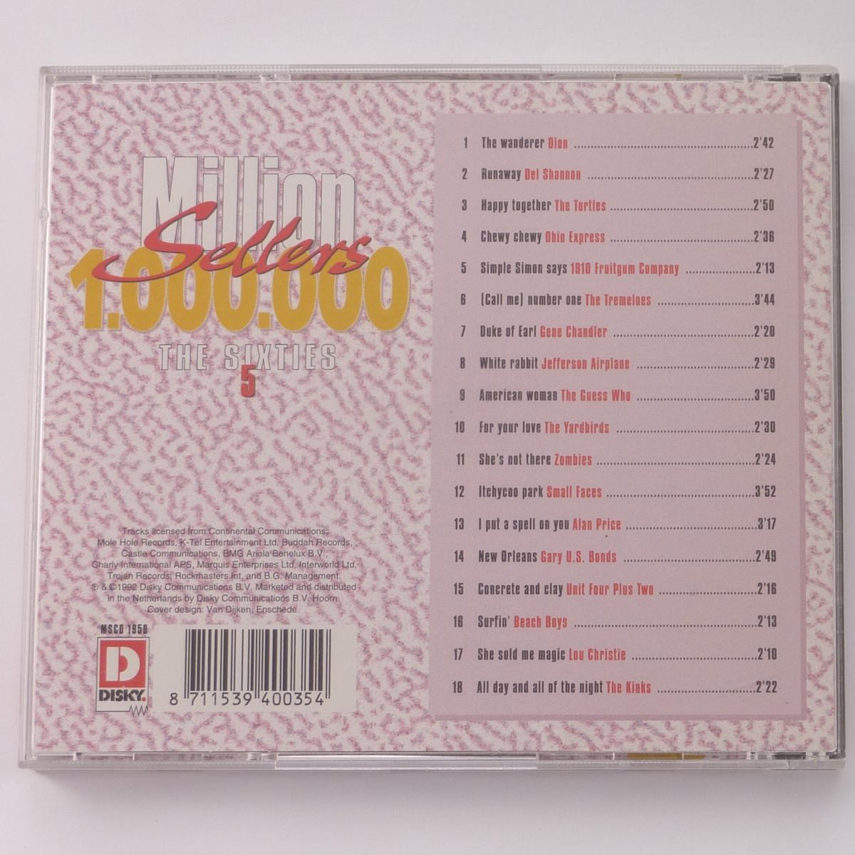 Various Million Sellers The Sixties 5 CD Compilation