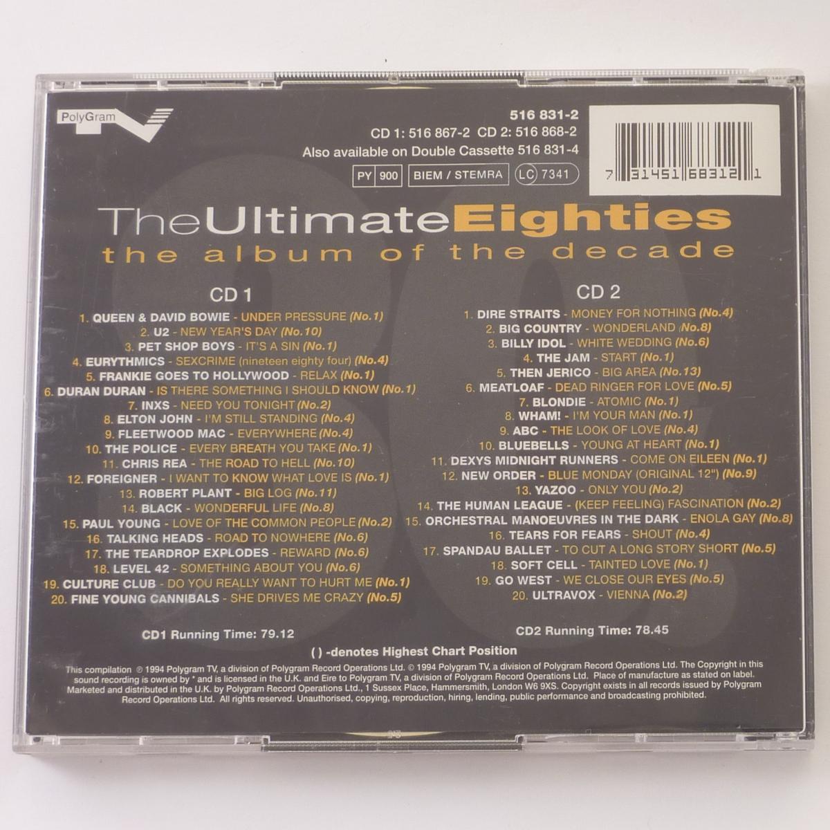 Various The Ultimate Eighties (The Album Of The Decade) 2 × CD Compilation