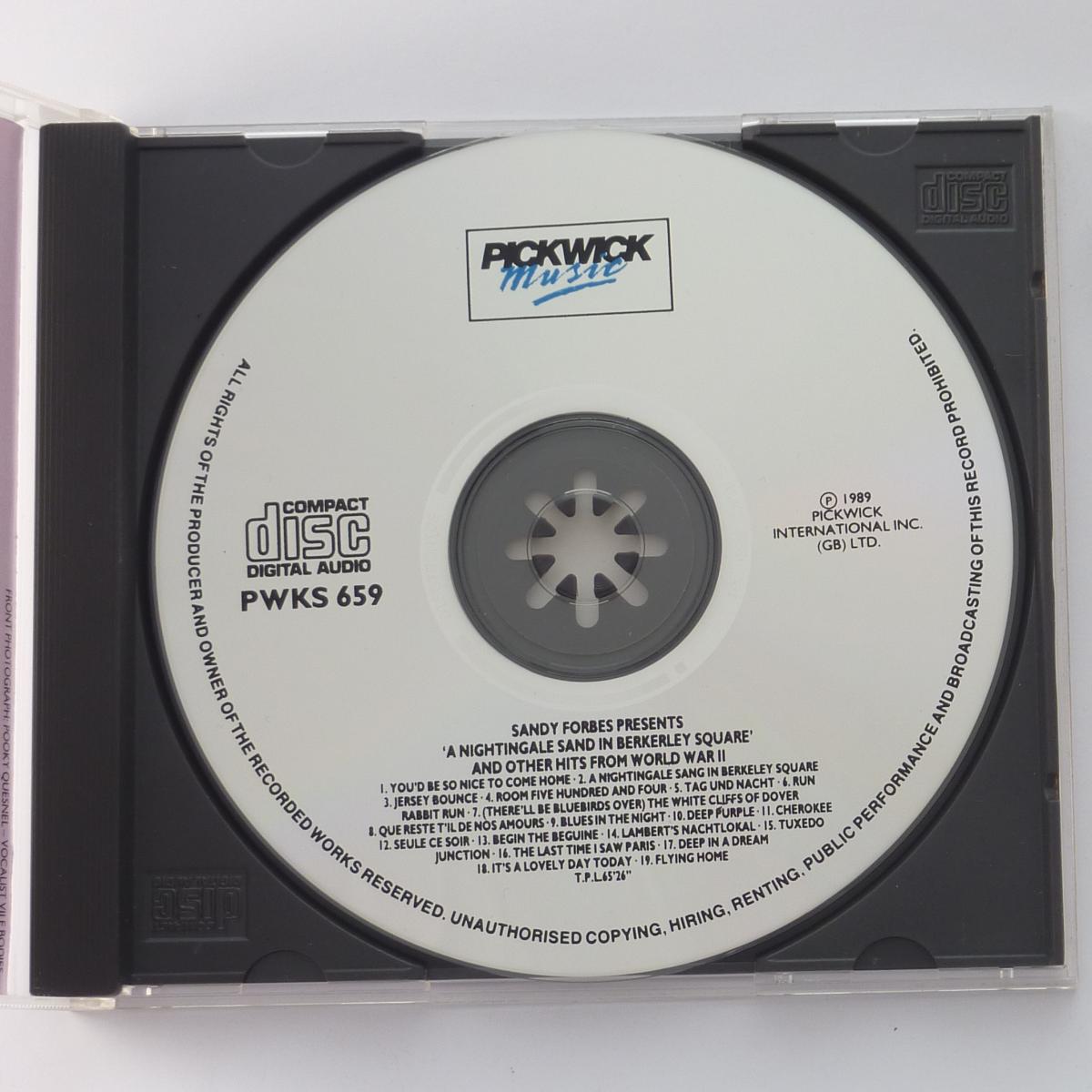 Vile Bodies Sandy Forbes Presents 'A Nightingale Sang In Berkeley Square' And Other Hits From World War II CD