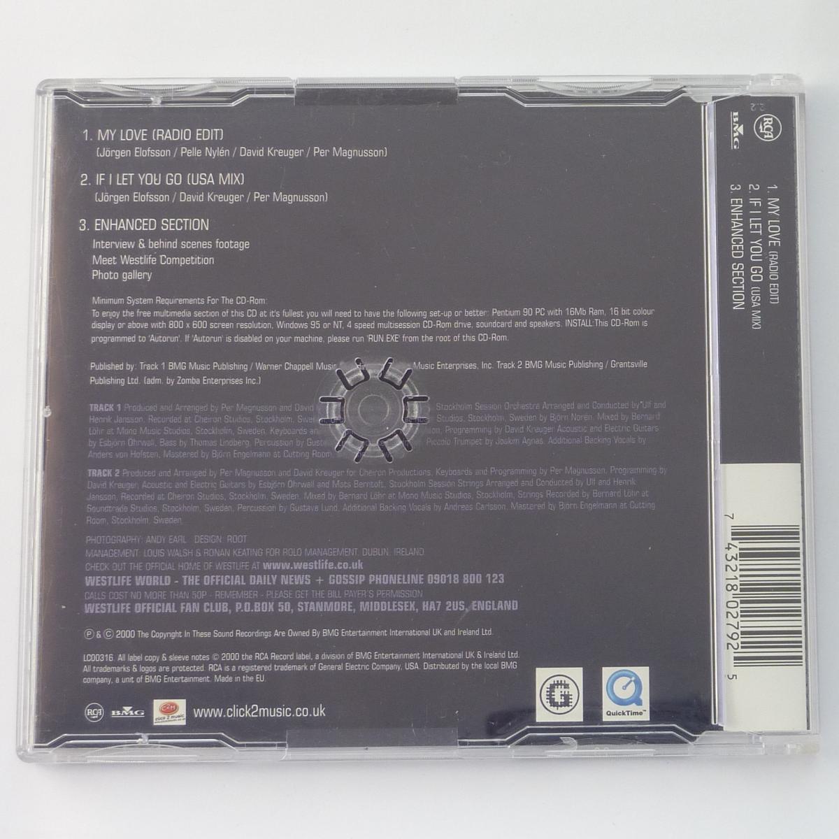 Westlife My Love CD Single Enhanced