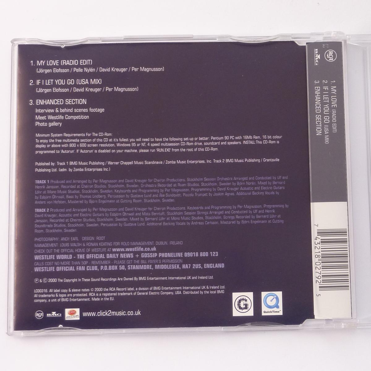 Westlife My Love CD Single Enhanced